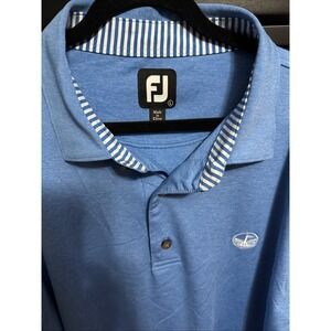 FootJoy FJ‎ Golf Polo Shirt Blue Polyester Spandex Men's L